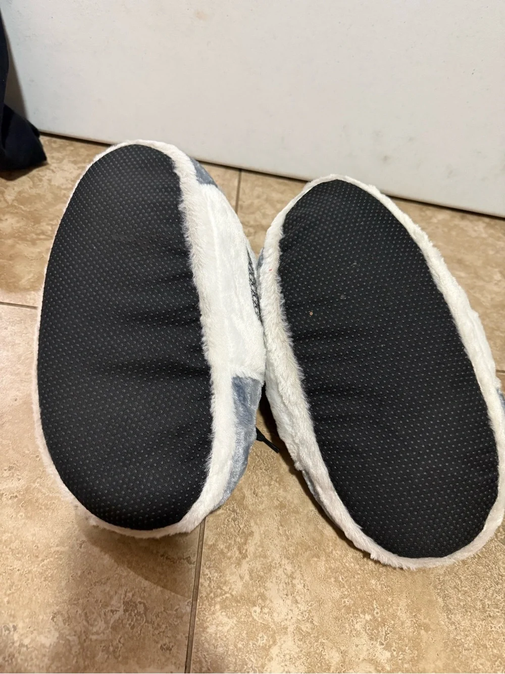 Nike White & Gray Plush Swoosh Slipper Boots